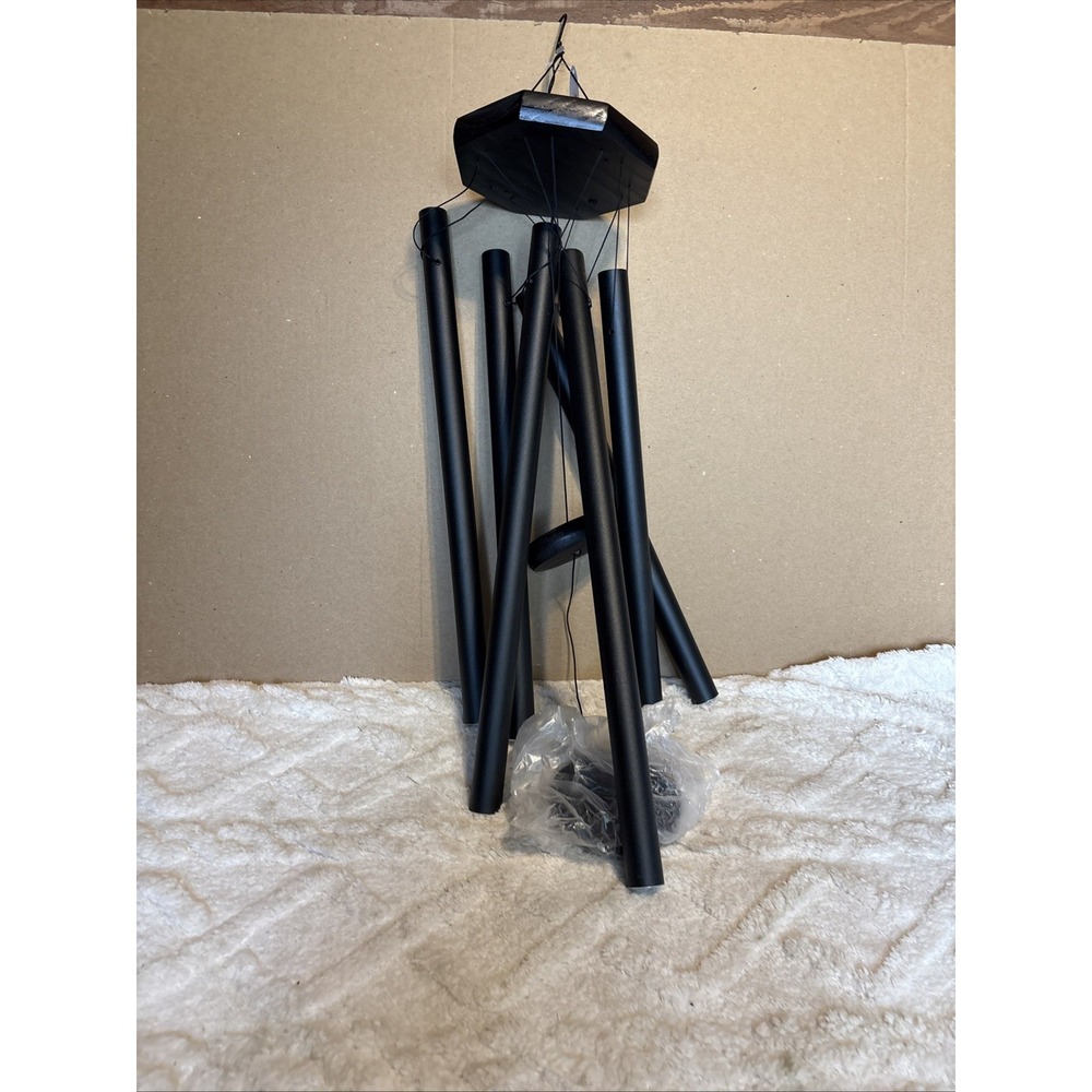 Black Metal Wind Chimes 44" New Unused
